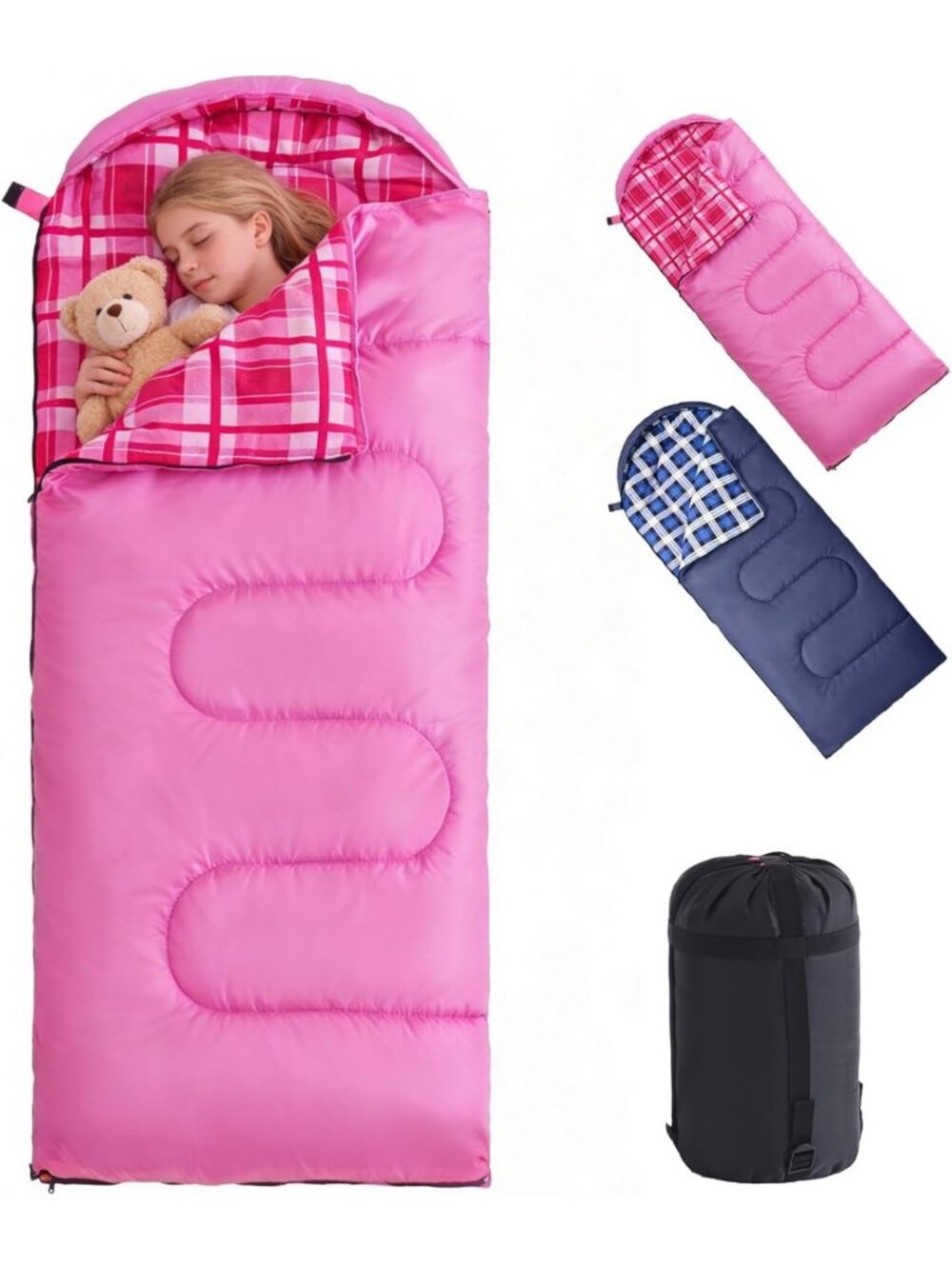 Cozy Kids Sleeping Bag - Lightweight Waterproof Flannel for All Seasons Camping